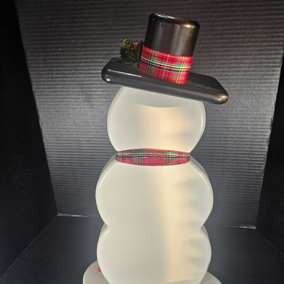 Gorgeous 21" Tall Handmade And Tole Painted Jolly Wood Snowman With Presents - Picture 6 of 12